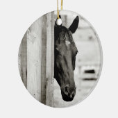 奇妙な黒い馬 セラミックオーナメント (左)