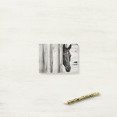 奇妙な黒い馬 ポストイット (デスク上)