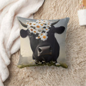 奇妙な黒アンガス牛枕 クッション (ブランケット)