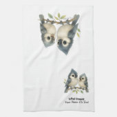 奇妙はっきりしたな房付きタイマウス キッチンタオル (縦)