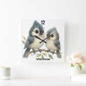 奇妙はっきりしたな房付きタイマウス スクエア壁時計 (ホーム)