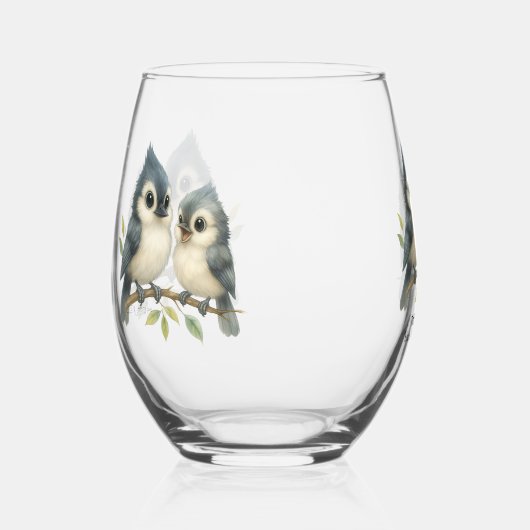 奇妙はっきりしたな房付きタイマウス ステムなしワイングラス (右)