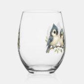 奇妙はっきりしたな房付きタイマウス ステムなしワイングラス (左)