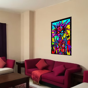 奇妙カラフルな悪魔ポートレート   AI Art ポスター