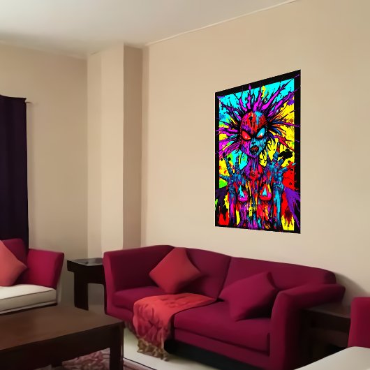 奇妙カラフルな悪魔ポートレート | AI Art ポスター