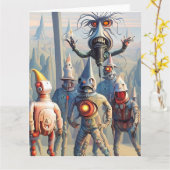 奇怪なお祝い カード (黄色い花)