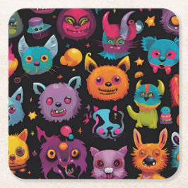 奇怪な怪物 スクエアペーパーコースター