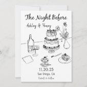 奇想天外な手描きのユニークな前夜祭 招待状 (正面)