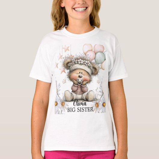 奇想天外テディベア ベビーシャワー お姉ちゃん Tシャツ (正面)