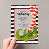 奇抜なエルフの足 Holiday クリスマスパーティー アクリル招待状 (インサイチュ (ポータブル))