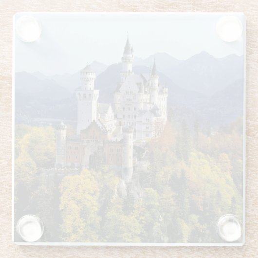 奇抜なノイシュワンシュタインは三つのうちのひとつである ガラスコースター (裏面)