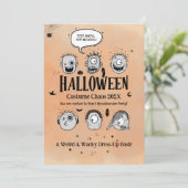 奇抜なハロウィーンモンスターコスチュームパーティー 招待状 (スタンド正面)