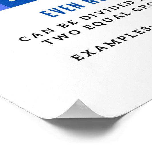 奇数と偶数の基本的な数式ポスター ポスター (角)