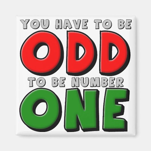 奇数の数が1おもしろい冷蔵庫用マグネット マグネット (正面)