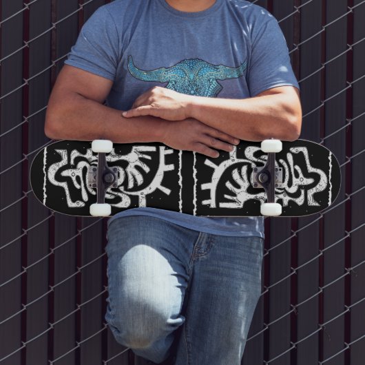 奇数クリッターb&w抽象芸術アート スケートボード (室外3)