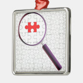 奇数ピース虫眼鏡 メタルオーナメント (左)