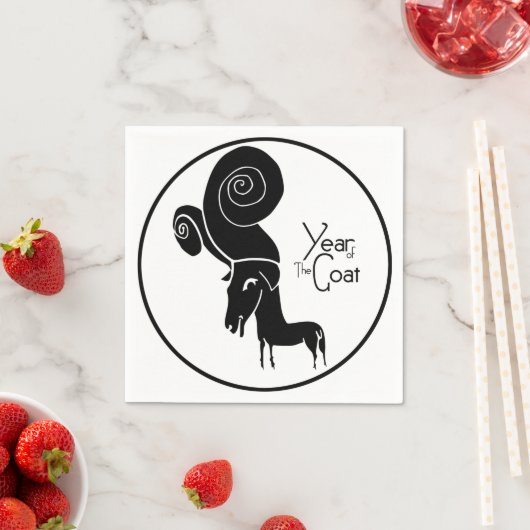 奇数ラムヤギ中国のイヤー〔占星術の〕十二宮図誕生日Pナプキン スタンダードカクテルナプキン (インサイチュ)