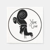 奇数ラムヤギ中国のイヤー〔占星術の〕十二宮図誕生日Pナプキン スタンダードカクテルナプキン (正面)