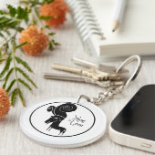 奇数ラムヤギ年中国の〔占星術の〕十二宮図誕生日モノグラム キーホルダー (正面右)