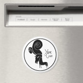 奇数ラムヤギ年中国の〔占星術の〕十二宮図誕生日Rマグネット マグネット (インサイチュ (食洗機))