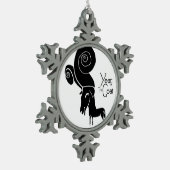 奇数ラムヤギ年中国の〔占星術の〕十二宮図SnowFオーナメント スノーフレークピューターオーナメント (左)