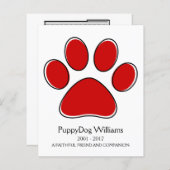 奇数レックスポーペットロス記念カード (正面/裏面)