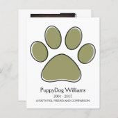 奇数レックスポーペットロス記念カード (正面/裏面)