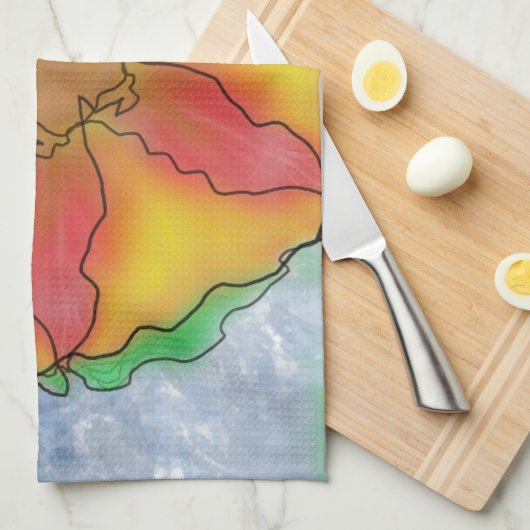 奇数花 キッチンタオル (四つ折り)