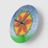 奇花 ラウンド壁時計 (傾斜)