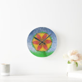 奇花 ラウンド壁時計 (ホーム)