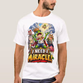 奇跡が必要 – 笑えるカエル王Tシャツ Tシャツ (正面)