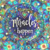 奇跡が起こかわいらしる青フローラインスピレーション シール (正面)