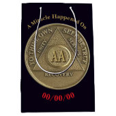 奇跡が起こっカスタムた日付Soberオウムコイン ミディアムペーパーバッグ (正面)