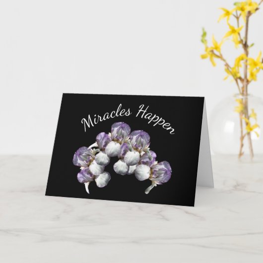 奇跡が起こるアイリス感動的花 カード (黄色い花)