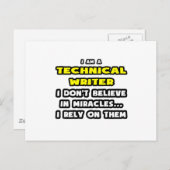 奇跡とテクニカルライター…おもしろい ポストカード (正面/裏面)