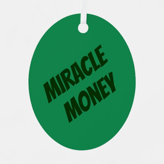 "奇跡のお金" – 楕円 – メタルオーナメント (正面)
