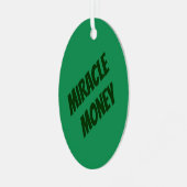 "奇跡のお金" – 楕円 – メタルオーナメント (正面左)