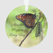 奇跡のオーナメント – 蝶/キャタピラーアクリル オーナメント (裏面)