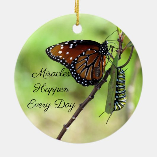 奇跡のオーナメント – 蝶/毛虫 –  セラミックオーナメント (裏面)