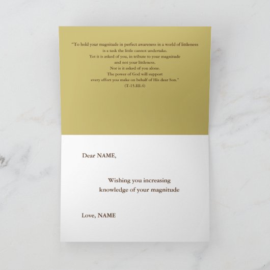 奇跡のグリーティングカードの私の大きさ カード (内部)