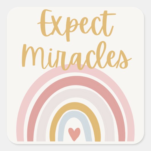 奇跡のステッカーを期待 スクエアシール (正面)
