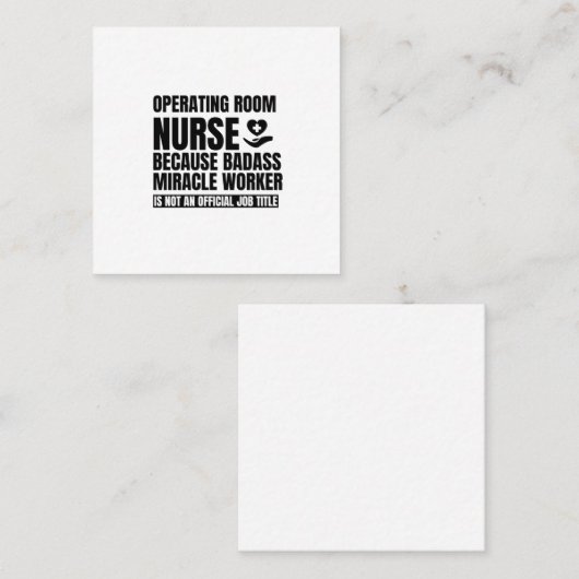 奇跡のナースが悪い手術室の仕事 スクエア名刺 (正面/裏面)