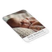 奇跡の写真モダンベビー誕生のお知らせ マグネット (右側)