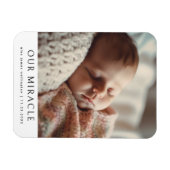 奇跡の写真モダンベビー誕生のお知らせ マグネット (横)