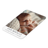 奇跡の写真モダンベビー誕生のお知らせ マグネット (左側)