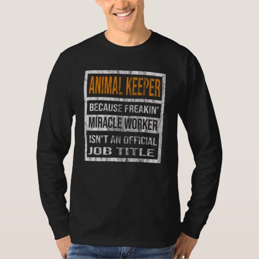 奇跡の労働者の男性の女性が動物の飼育員 Tシャツ (正面)