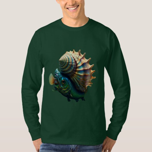 奇跡の魚とコンチ"基本長袖Tシャツ Tシャツ (正面)