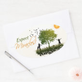 奇跡を期待する 楕円形シール (封筒)