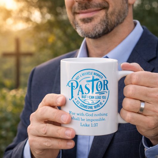奇跡を起こす者ではない 青い牧師感謝祭 コーヒーマグカップ