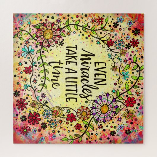 奇跡テイクタイム引用文フローラおもしろい検査 ジグソーパズル (横)